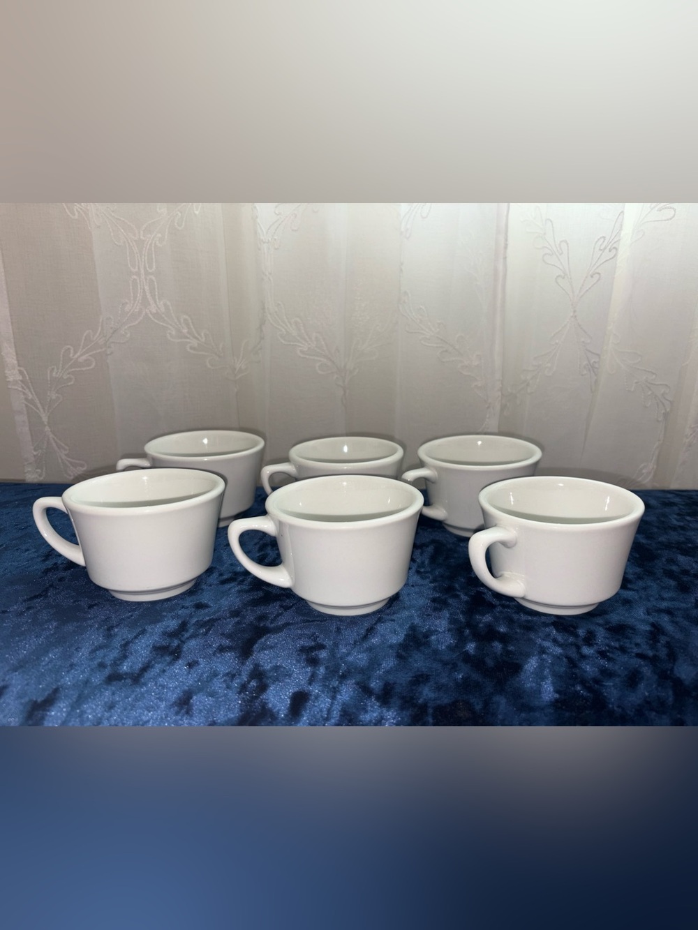 White Ceramic Coffee Cups - Set of 6